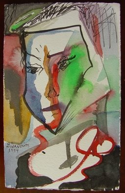 Dana Zivanovits: 'JEALOUSY', 1994 Watercolor, People. Artist Description:   India ink and watercolor on all cotton acid free paper- A signed and dated Zivanovits original....