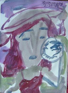 Dana Zivanovits: 'MIRROR MIRROR', 2002 Watercolor, Fashion.  Watercolor on acid free sketch paper- a signed and dated Zivanovits original. ...
