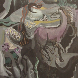 Dana Zivanovits: 'NIGHT MARE', 1986 Acrylic Painting, Fantasy. Artist Description:  Acrylic on streched canvas- a signed and dated Zivanovits original. ...