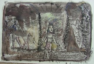 Dana Zivanovits: 'PHARAOHS TOMB', 2004 Monoprint, Mythology.  One of a kind monotype pulled from a painted glass plate with watercolor. A signed and dated Zivanovits original. 1/ 1 on all cotton acid free Arches paper. Image 13