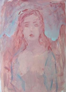 Dana Zivanovits: 'RED AND BLUE', 1998 Watercolor, nudes. Artist Description:  Watercolor and acrylic on acid free sketch paper- a signed and dated Zivanovits original. size; 8 1/ 2