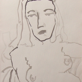 Dana Zivanovits: 'SAILOR GIRL', 2007 Ink Painting, Sailing. Artist Description:   Imaginary ink on acid free sketch paper- a signed and dated Zivanovit's original. ...