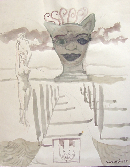 Dana Zivanovits  'TEMPLE OF THE CAT', created in 1989, Original Painting Other.
