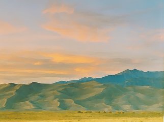Steve Tohari: 'great sand dunes 1', 2018 Color Photograph, Abstract Landscape. Sunset, Great Sand Dunes, Colorado - photograph  edited for painted effect  Colorado, Great San Dunes, sunset , sand, dunes, painting...