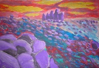 Alexander Hinovsi; Visions, 2019, Original Painting Acrylic, 70 x 50 cm. Artwork description: 241 Artwork is draw with acrylic paint.  In symbolic and surreal stile.  This landscape is inspirat by Bulgarian Rila mountain. ...