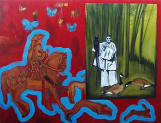 Anne Bradford; St Eustace And Pierrot, 2009, Original Painting Oil, 61 x 47 inches. 