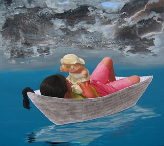 Nabendu Roy; Imagination Of Little Girl 8, 2020, Original Painting Acrylic, 34 x 30 inches. Artwork description: 241  Inspiration aEUR