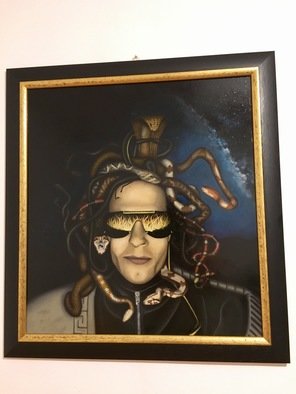 Brian Lecca; Versace Meduso, 2017, Original Painting Oil, 55 x 60 cm. Artwork description: 241 Versace Medusa oil painting on wood. ...