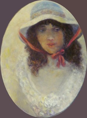Sylva Zalmanson; A Girl With A Hat, 2014, Original Painting Oil, 12 x 16 inches. Artwork description: 241    A girl with a hat, oil on canvas, figurative  ...