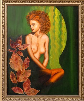 Nadezhda Wenzel; Her Name Was Autumn, 2010, Original Painting Oil, 40 x 50 cm. Artwork description: 241     girl, autumn, nude  ...