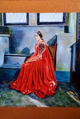 Nadezhda Wenzel; Juliet, 2019, Original Painting Oil, 50 x 70 cm. Artwork description: 241 Base on the photo of Olivia Hussey from the  Romeo and Juliet  film of 1968...