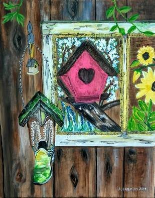 Althea E Jenkins; Country Bird Houses, 2017, Original Painting Acrylic, 16 x 20 inches. Artwork description: 241 Bird Houses...