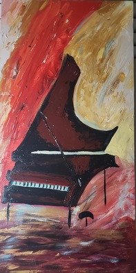 Faye Newsome; My Keys, 2019, Original Painting Acrylic, 15 x 30 inches. Artwork description: 241 Piano jazzes up any room. ...