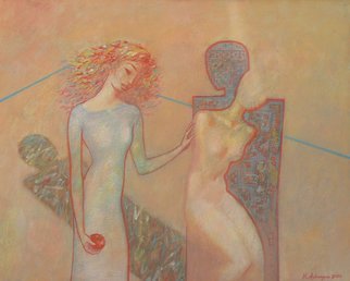 Karen Aghamyan; A Temptation, 2004, Original Painting Oil, 100 x 80 cm. 