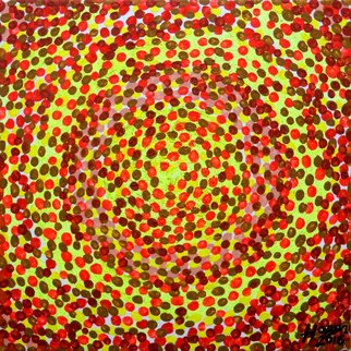 Alan Hogan; Sun King, 2016, Original Painting Acrylic, 40 x 40 cm. Artwork description: 241 2016 Hand- painted acrylic on stretched- canvas in bright colours.Protected by a layer of gloss varnish.Size 40 x 40 cm  approx. 15. 7  x 15. 7 Sold unframed, shipped in protective cardboard box.This original art has been painted in a continuous manner over canvas ...