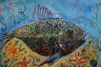 Mile Albijanic; Big Fish, 2013, Original Painting Oil, 90 x 70 cm. Artwork description: 241 big fish...