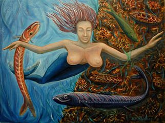 Mile Albijanic; Mermaid Dreams Iii, 2013, Original Painting Oil, 80 x 60 cm. Artwork description: 241 mermaid dreams. . . ...