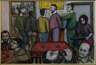 Mile Albijanic; Tavern Balkan, 1991, Original Painting Oil, 90 x 60 cm. 