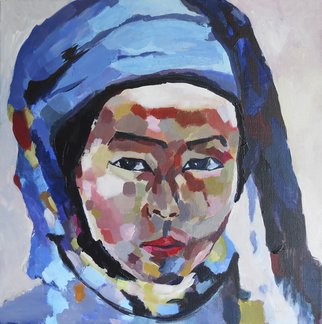 Alexander Filippovich; Copy Portrait Of A Girl, 2017, Original Painting Acrylic, 16 x 16 inches. Artwork description: 241 Portrait, girl, black eyes, popart, acrylic, canvas, headscarf...