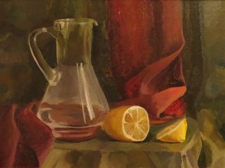 Alexander Filippovich; Still Life With A Lemon, 2016, Original Painting Oil, 40 x 30 cm. Artwork description: 241 Still life, objects, lemon jug...