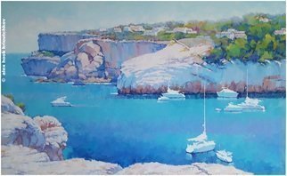 Alex Hook Krioutchkov; Cala Llombards X, 2021, Original Painting Oil, 146 x 89 cm. Artwork description: 241 Painting. Oil on canvas. 146x89x2cm. One of a kind. Signed. Painted borders.  No frame is required. ...
