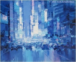 Alex Hook Krioutchkov; New York At Night Iv, 2022, Original Painting Oil, 73 x 60 cm. Artwork description: 241 Painting.  Oil on canvas. 73X60x2cm.  One of a kind.  Signed.This work will ship flat in a sturdy, well- protected cardboard box. ...