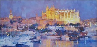Alex Hook Krioutchkov; Palma De Mallorca Xxiv, 2021, Original Painting Oil, 195 x 97 cm. Artwork description: 241 Painting.  Oil on canvas. 195x97x2cm.  One of a kind.  Signed.Painted bordersNo frame is requiredPainting wil be send UNMOUNTED in a tube, as a rolled canvas with stretchers. ...