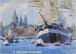 Alex Hook Krioutchkov; Sail Amsterdam Xiii, 2018, Original Painting Oil, 33 x 24 cm. Artwork description: 241 Painting.  Oil on canvas. 33x24x2cm.  One of a kind.  Signed.  FRAMED.  This work will ship flat in a sturdy, well- protected cardboard box. ...