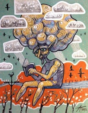 Alexey Kalyakin; Fermentation Of Thoughts, 2017, Original Painting Acrylic, 70 x 90 cm. 