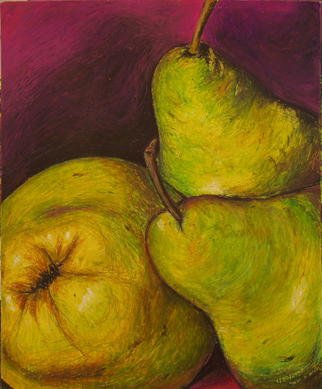 Alex Mirrington; Pears, 2008, Original Pastel Oil, 14 x 17 inches. Artwork description: 241  Close up of pears ...