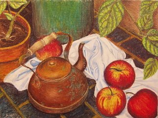 Alex Mirrington; Tea And Fruits, 2007, Original Pastel Oil, 18 x 14 inches. 