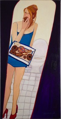 Alice Murdoch; Sugar, 2011, Original Painting Oil, 36 x 55 inches. Artwork description: 241      Woman satisfies craving                                      ...