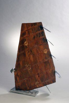 Ali Gallo; Sailing, 2007, Original Sculpture Steel, 31 x 48 inches. Artwork description: 241  welded steel sculpture with layers of paint and rust. ...