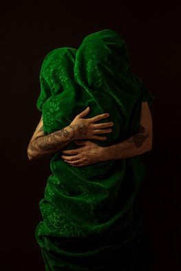 Ali Sabouki; Embraces, 2018, Original Photography Digital, 70 x 100 cm. Artwork description: 241 He deconstructs  the  very  definition  of portraiture  by  doing  away  with  faces entirely.  This  also  represents  the  culmination  of  his  career  long  interest  in exploring  the  expressive  power  of  human  hands.  The  subjects  are  entirely shrouded  except  for  their arms  and  hands.  And  yet,  quite  unexpectedly,  the ...