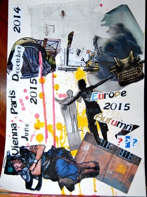 Alkistis Wechsler, 'Paris Vienna', 2015, original Mixed Media, 42 x 59  cm. Artwork description: 1758                                                Lewis Carol rocks Victor Hugo mini series in 2015 Marais Fantasy a new series in progress                                            ...