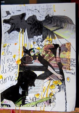 Alkistis Wechsler, 'What The Try To Tell ', 2015, original Mixed Media, 42 x 59  cm. Artwork description: 1758                                              Lewis Carol rocks Victor Hugo mini series in 2015 Marais Fantasy a new series in progress                                          ...
