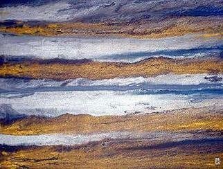 Harry Bayley; Colour Bleed Gold Silver Blue, 2003, Original Painting Acrylic, 16 x 12 inches. Artwork description: 241 Painted in acrylics onto watercolour paper. This painting is astract colour expression. ...