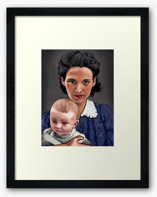Joanna Almasude; Maude And Joe, 2017, Original Digital Painting, 20 x 18 inches. Artwork description: 241 Inspired by my family. . . in combination with classic Mother and Child, Pieta. ...
