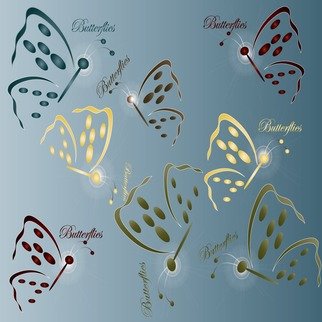 Aaron Mallery; Magic Butterflies, 2020, Original Digital Art, 24 x 30 inches. Artwork description: 241 Digital illustration of butterfly pattern for print. ...
