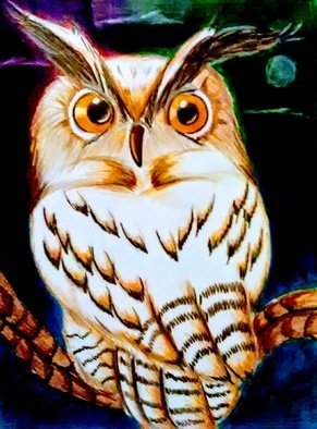 Aaron Mallery; Night Watchman, 2020, Original Drawing Pencil, 24 x 30 inches. Artwork description: 241 Illustration representing the beauty of an owl on night patrol. ...