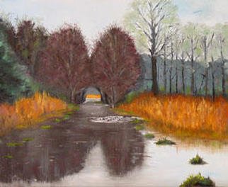 Eleanor Hartwell; Twickenham Ducks, 2003, Original Painting Oil, 24 x 18 inches. Artwork description: 241 rice patties South Carolina ducks spring...
