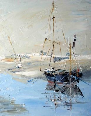 A M Bowe; Blakeney Quay, Norfolk, 2009, Original Painting Oil, 10 x 8 inches. Artwork description: 241 Juno - I painted this boat on a freezing day in January this year.  I went to Blakeney Quay, Norfolk for the weekend. ...