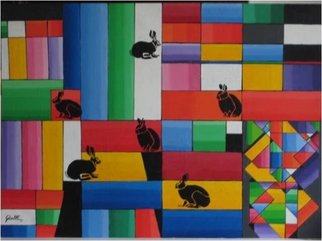 Sergio Roffe; THE YEAR OF THE RABBIT, 2011, Original Painting Acrylic, 110 x 80 cm. Artwork description: 241   GEOMETRIC ABSTRACT     ...