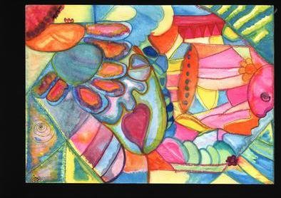 Annemarie Rackham; Psychadelic, 2016, Original Watercolor, 26 x 36 cm. Artwork description: 241 This is an original design of mine. It is painted by hand in watercolor. ...
