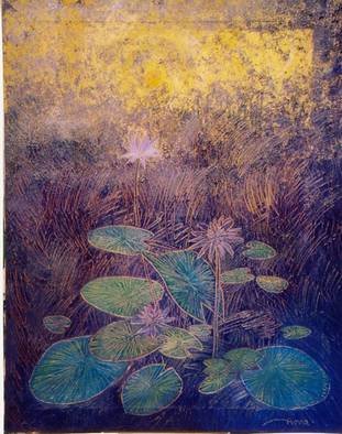 Amna Walayat; Lotus Series, 2003, Original Painting Oil, 2 x 2.5 feet. 