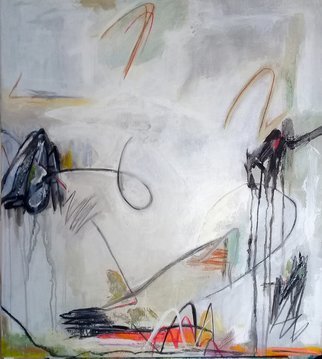 Ana Castro Feijoo; White Brizees 2, 2020, Original Painting, 80 x 90 cm. Artwork description: 241 This work is part of the seriesThe color of the wind and a diptych with Brizees I, but it can also be individual and has its own imprint, it refers to flights, breezes, atmospherees, signs, it has something organic.  It is up to the viewer to interpreet ...