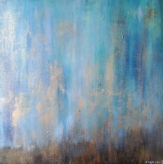 Andreea J; Forest, 2017, Original Painting Acrylic, 40 x 40 cm. Artwork description: 241 gold, forest, nature, blue, cold, warmth, light, sky...