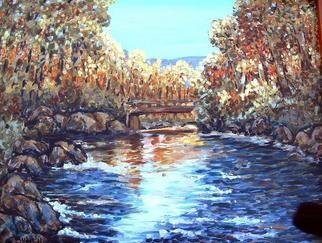 Andree Lisette Herz, 'Neversink Bridge', 2003, original Painting Acrylic, 30 x 20  x 1 inches. Artwork description: 2703 Painting of the Neversink River in Sullivan county, N. Y....