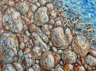 Andree Lisette Herz, 'Rocky Shore', 2004, original Mixed Media, 40 x 30  x 3 inches. Artwork description: 2307 This is an acrylic painting on a gallery wrapped canvas. All sides are painted so no frame is needed....