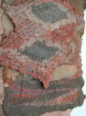 Andree Lisette Herz, 'Strata', 2002, original Fiber, 25 x 16  x 1 inches. Artwork description: 3495 Handmade paper cast and molded pen and ink and stitching...